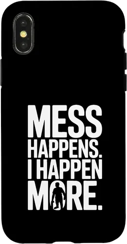 Vista 5 de Mess Happens I Happen More Funny Toddler Chaos Case for iPhone 17