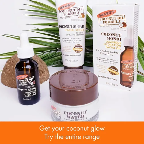 Vista 4 de Palmer's Aceite de coco Fórmula de coco Monoi Aceite facial de hidratación luminosa, 1 onza Deeply replenishes and revitalizes to boost hydration