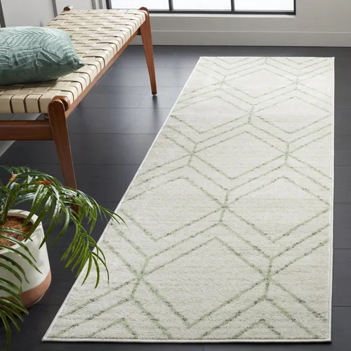 Vista 16 de SAFAVIEH Adirondack Collection - Alfombra decorativa, 2 x 3 pies, color negro y marfil, diseño geométrico moderno, no desprende pelusa y de fácil