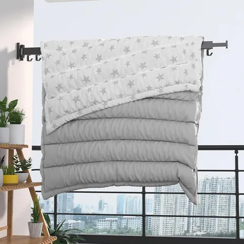 Vista 6 de Perchero de pared para colgar ropa, retráctil plegable para interiores, estante de secado de lavandería, estante de ropa ahorrador de espacio