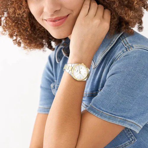 Vista 4 de Fossil Scarlette - Reloj de cuarzo de acero inoxidable para mujer