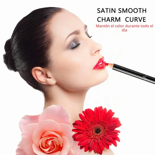 Vista 2 de DC-BEAUTIFUL Juego de 18 delineadores de labios con 2 sacapuntas, delineadores de labios impermeables y suaves de primera calidad, delineadores