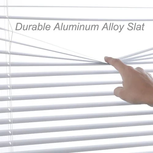 Vista 3 de Persianas venecianas inalámbricas para ventanas, persianas opacas horizontales de aluminio, persianas venecianas para oficina en casa Negro