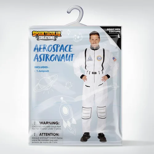 Vista 6 de Spooktacular Creations Disfraz de astronauta para hombre adulto, traje de astronauta aeroespacial, mono para disfraz de Halloween