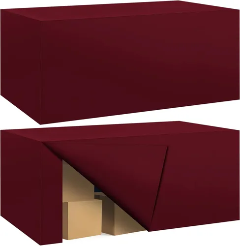 Vista 32 de Paquete de 2 manteles ajustados para mesa rectangular de 4 pies, 48 x 24 pulgadas, cubiertas de mesa verde manzana, tela de poliéster resistente al