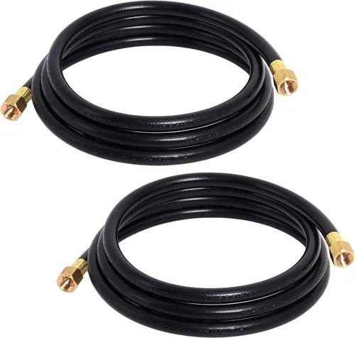 Vista 7 de Wadoy, conjunto de conector de manguera de propano para cámper, 2 pies, 3/8" rosca hembra x 3/8" rosca hembra para conexión rápida, manguera de 24