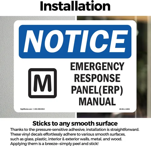 Vista 3 de Emergency Response Plan (ERP) Manual With Symbol OSHA Notice Vinyl Decal Label 7 Inch x 5 Inch - 5 Pack