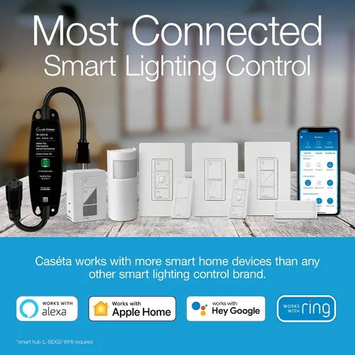 Vista 6 de Lutron Caseta - Sensor de movimiento inteligente de encendido y apagado automático para iluminación, interruptores y controles de ventiladores, sin