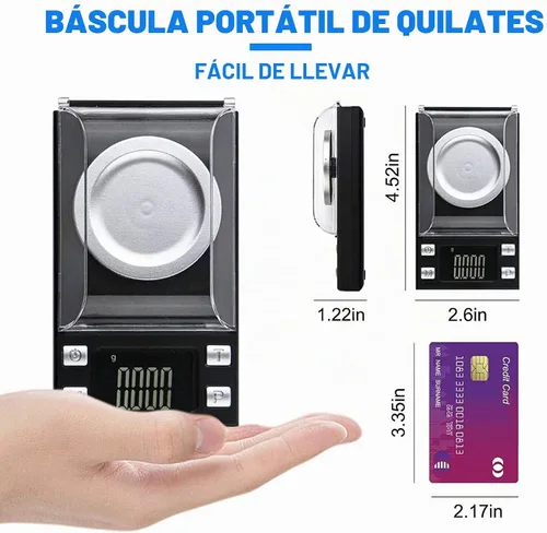 Vista 5 de UNIWEIGH Escala de miligramo 1.76 oz/0.00004 oz,Escala de precisión MG para Negro