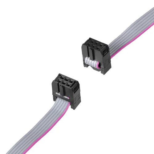 Vista 5 de uxcell Longitud plana de la echada los 11.8 in de la echada los 11.8 in del conector 6Pins 8.3 ft m del conector FC/FC del alambre de IDC