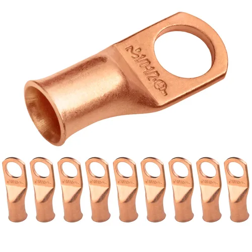Vista 60 de SELTERM - 5 terminales de anillo resistentes para cable de batería, calibre 1/0 AWG, pernos de 1/2 pulgadas, terminales de calibre 0, ojales