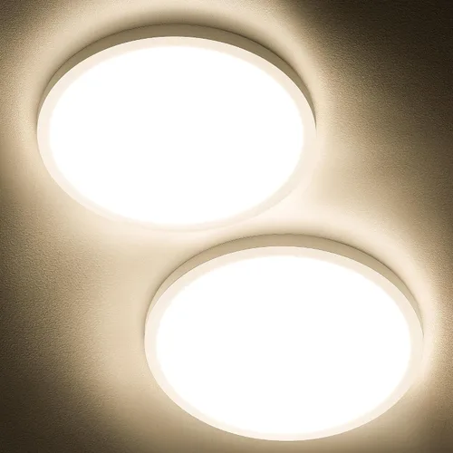 Vista 16 de SunRider Lámpara de Techo LED de Montaje Empotrado, 6000K Blanco Frío, 2400LM, 30 cm 24W Luces Planas Redondas Modernas, Lámpara de Panel