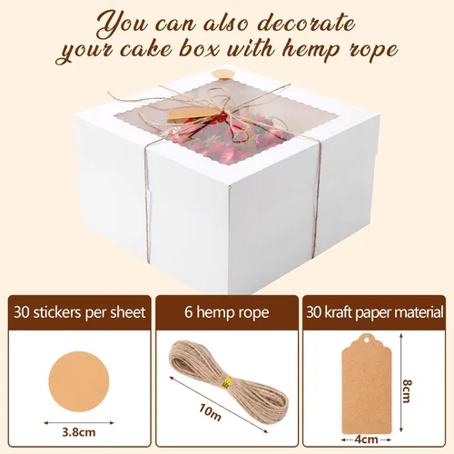 Vista 5 de NEOACT - Paquete de 30 cajas para pasteles, 12 x 12 x 8 pulgadas