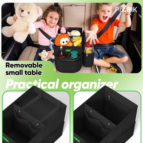 Vista 7 de Plzpik Organizador grande para asiento de automóvil con bolsa enfriadora extraíble para el asiento delantero o trasero para niños y adultos.
