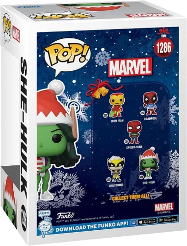 Vista 3 de POP Marvel: Holiday - [She Hulk] as Elf Funko Figura de vinilo (empaquetada con funda protectora de caja compatible), multicolor, 3.75 pulgadas