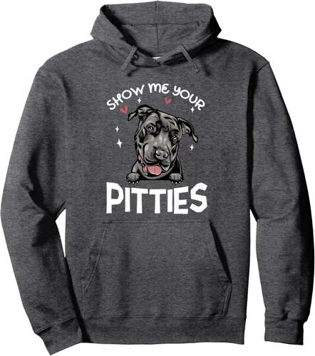 Vista 5 de Pit Bull Dog Show Me Your Pitties Funny Puppy Lovers Pullover Hoodie