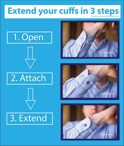 Vista 6 de Extensores de cuello para camisas de hombre, extensor de botones, extensor de cuello para camisa de vestir para hombres, paquete de 2