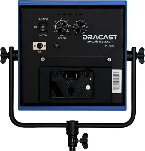 Vista 2 de Dracast Pro Series LED1000 Panel de luz de video LED bicolor con placa de batería de montaje dorado