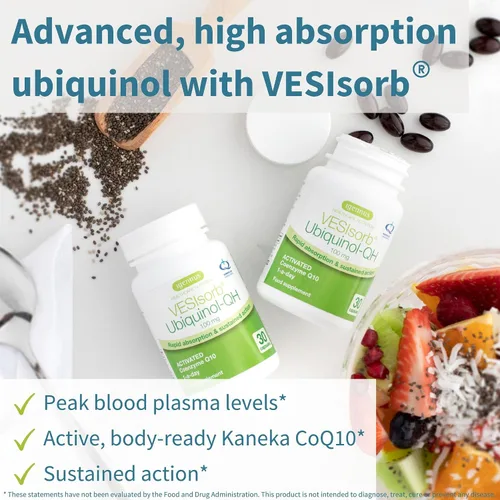 Vista 2 de VESIsorb Ubiquinol-QH + Paquete de complejo de zinc para fertilidad, CoQ10 avanzado de acción rápida 100 mg + 25 mg de zinc quelado, por Igennus