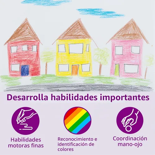 Vista 3 de Colorations STUBPEN - Lápices de colores rechonchos para niños, juego de 48 Shorter Size and Easier for Young Children to Handle, Easy to Grip