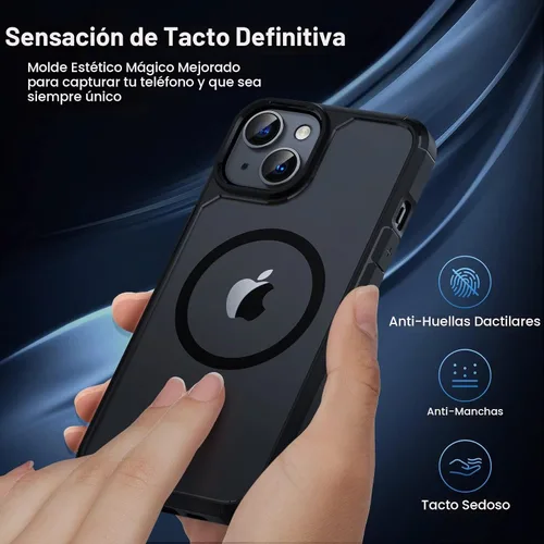 Vista 6 de TAURI Funda magnética 5 en 1 diseñada para iPhone 14 para iPhone 13, [compatible con MagSafe] con 2 protectores de pantalla + 2 protectores de lente