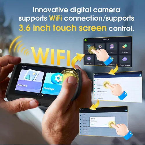 Vista 6 de Cámara digital AI, cámara AI de enfoque automático frontal y trasera, cámaras digitales compactas para fotografía con WiFi, reconocimiento