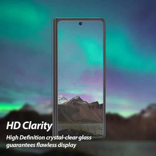 Vista 4 de Whitestone - Paquete de 2 protectores de pantalla de privacidad para Galaxy Z Fold 5 2023, protector de vidrio templado privado de cobertura