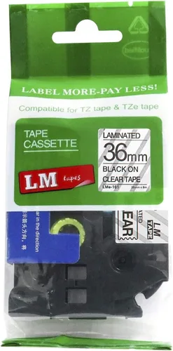 Vista 45 de 2/Pack LMe561 Premium 1.5" Black Print on Blue Label Tape, Compatible with Brother TZe-561 P-Touch Tape 36mm Laminated Replacement Label Tape.