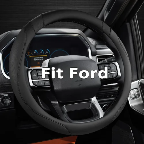 Vista 11 de West Llama Funda para volante de automóvil para Ford F-150, F-250, F-350, Expedition (Negro, tamaño grande)