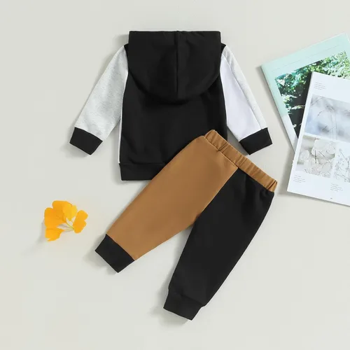 Vista 4 de Douhoow Conjunto de ropa de bebé con capucha y pantalones con cordón para bebé