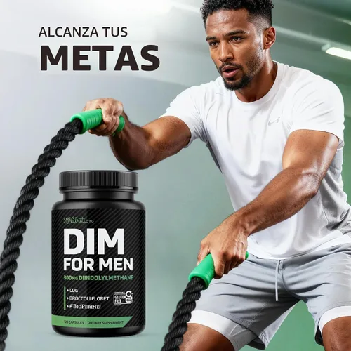 Vista 8 de Suplemento DIM para hombres 300 mg, bloqueador de estrógeno e inhibidor