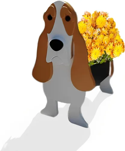 Vista 28 de Macetero de flores para perros, regalos para mujeres, bonitas macetas de PVC para perros, macetas para interiores y exteriores, maceta de jardín