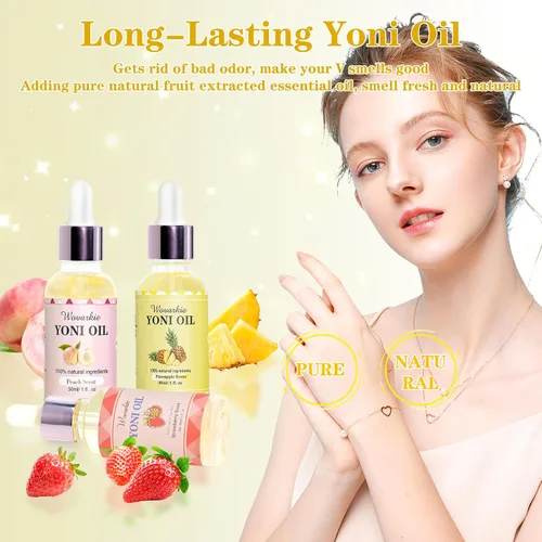 Vista 5 de Wovarkie Aceite Yoni para mujer, equilibrio de pH, desodorante femenino, humectante vaginal, cuidado femenino, aceite de Yoni totalmente natural
