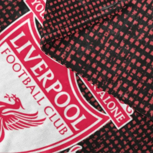 Vista 2 de Liverpool - Manta de forro polar con escudo de fútbol, suave, LFC, cálida manta de viaje para sofá, manta de malla Liverpool, regalo para hombres