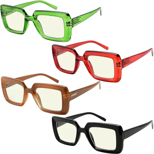 Vista 9 de Eyekepper Gafas cuadradas para mujer, paquete de 5 lentes elegantes para mujer