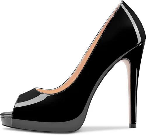 Vista 2 de NobleOnly Sandalias de tacón alto para mujer, con puntera abierta, sin cordones, transparentes, bonitas, para fiesta, tacones de 4.7 pulgadas