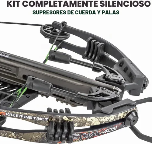 Vista 5 de Paquete Pro de Ballesta Killer Instinct Lethal 405 con Alcance 4 x 32 No Iluminado, Tensor de Cuerda, Supresores de Cuerda, Aljaba de 3 Pernos, 3