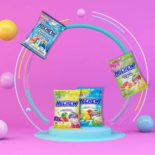 Vista 5 de HI-CHEW Caramelos de mezcla variada, paquete de 4 bolsas, 17 sabores dulces masticables agridulces, divertidos y suaves únicos, sabores frutales