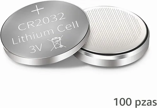 Vista 5 de 100 pilas de monedas de litio CR2032 de 3 V, pilas de botón CR2032 de larga duración