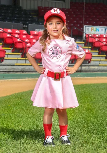 Vista 6 de Fun Costumes Toddler Girls A League of Their Own Dottie Halloween Costume Kids Baseball Dress with Belt, Hat & Socks