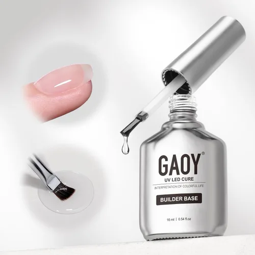 Vista 7 de GAOY Juego de capa superior de gel brillante y base constructora, 2 piezas de 16ml de capa superior cristalina y base de goma transparente Base