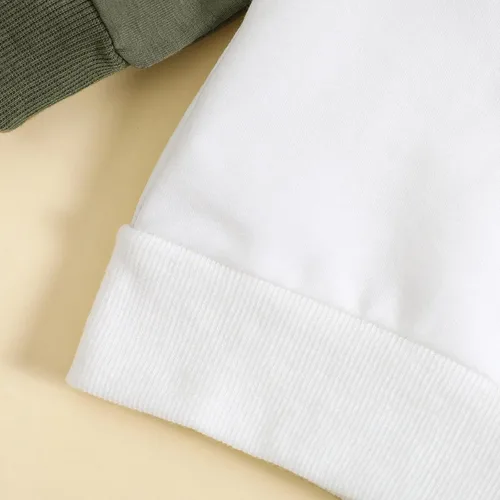 Vista 4 de EMRELOD Conjunto de ropa de otoño e invierno para bebé niño, sudadera de manga larga con letras y pantalones deportivos