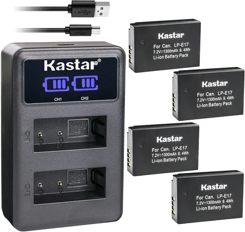 Vista 7 de Kastar LP-E17 LED2 Cargador de batería USB compatible con Canon LP-E17 LPE17, LP-E17H LPE17H, LP-E17HF LPE17HF, batería 9967B02, Canon BG-E18