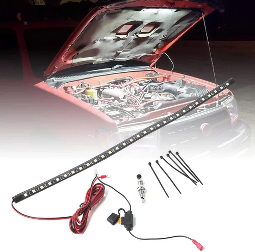 Vista 9 de GraceYou - Kit de luces LED para debajo del capó, impermeable, 12 V, luces LED para automóvil, barras, capó de automóvil, luces de inspección