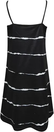 Vista 4 de Holzkary Vestido largo negro para mujer, vestido de verano casual con volantes, vestido midi de verano, acampanado, sin mangas, con dobladillo