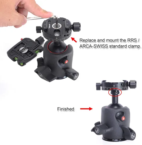 Vista 9 de Adaptador de tornillo convertidor de abrazadera de liberación rápida Arca-Swiss para cámara compatible con cabezal de trípode de la serie Gitzo