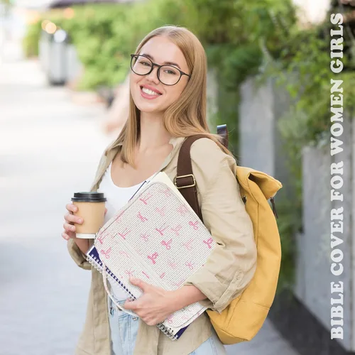 Vista 4 de JIANYA Funda para Biblia para Niñas y Niños; Estuche para Llevar la Biblia a la Iglesia; Bolsa para Biblia Infantil con Asa y Bolsillo