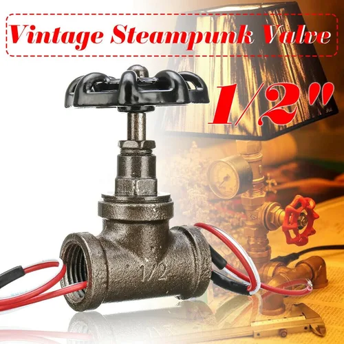 Vista 2 de Interruptor de lámpara de tubo de mesa, lámpara steampunk vintage de 1/2 pulgada, fácil de instalar y desmontar, interruptor de luz steampunk