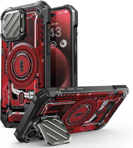 Vista 13 de SUPCASE para iPhone 15 Pro Max Funda con cubierta para cámara y soporte (UBMag XT) [Compatible con MagSafe] [Soporte incorporado]