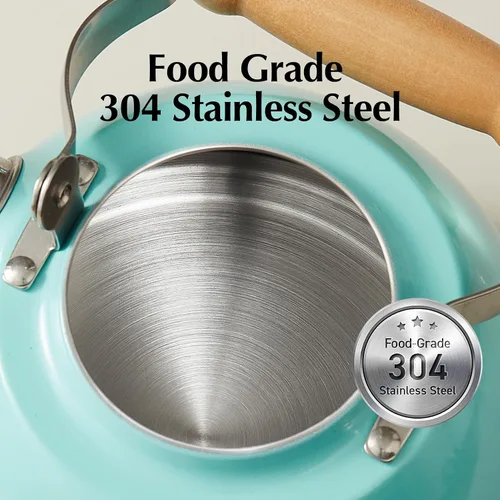 Vista 54 de ROCKURWOK - Tetera de estufa, tetera con mango ergonómico de tacto frío, tetera de acero inoxidable de grado alimenticio, tetera de estufa, tetera